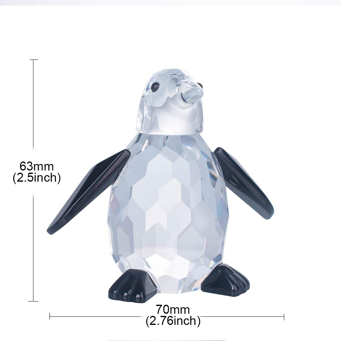 LONGWIN Crytal Cute Penguin Figurines of Glass Collectible Animal Figurines Desk Decoration Ornaments