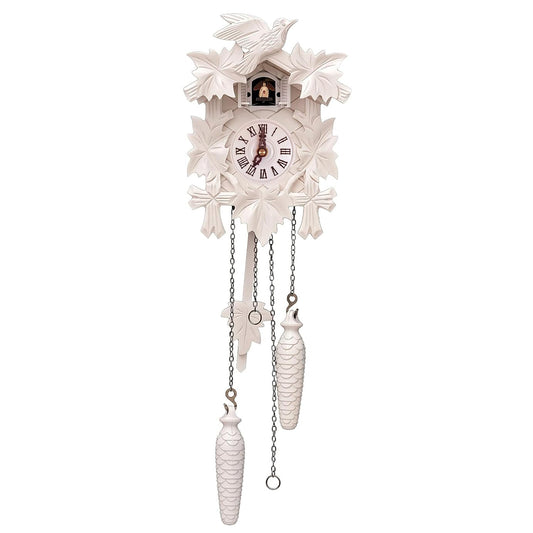 POBKING Quartz Cuckoo Clock, Handcrafted Wooden Wall Clock with Pendulum, Auto Night Mode Sound Control Quartz Vintage Antique Decor Clock for Living Room Kitchen Home Wall Decoration Gift