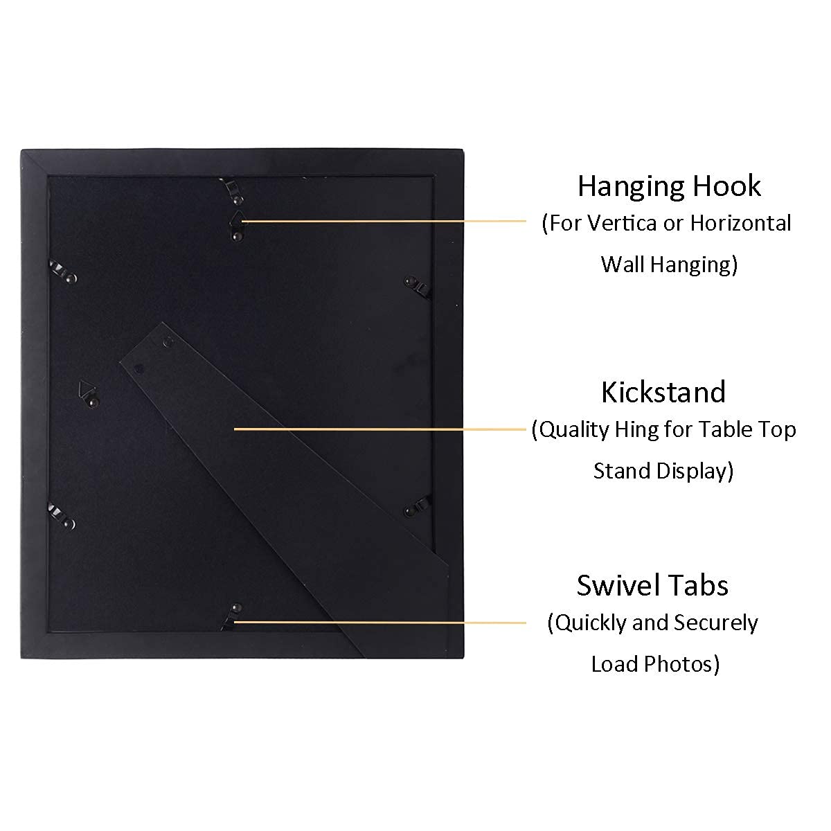 UMICAL 4x6 5-Opening Picture Frame with Shatter-Resistant Glass & Black Wood 4x6 Collage Photo Frames for 4x6 5 Pictures Display Made for Tabletop Stand and Wall Mounting