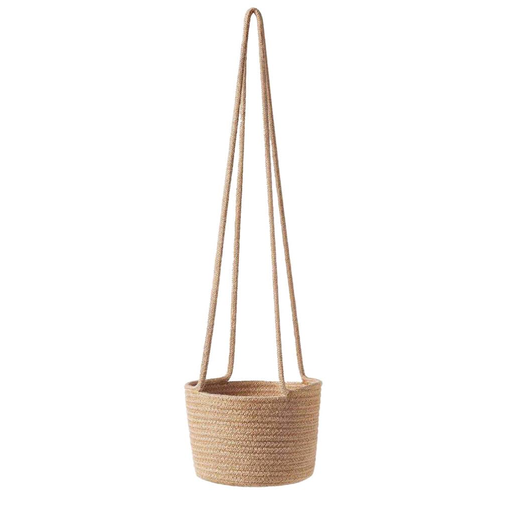 Cabilock 1pc Woven Hanging Basket Pot Macrame Decor Hanging Baskets for Plants Hand Decor Hanging Wall Planter Macrame Hanging Planter Basket Tabletop Planter Woven Basket