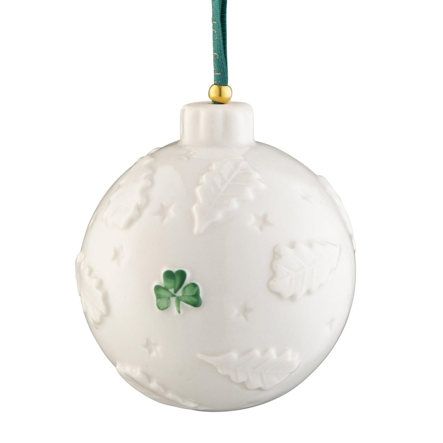 Belleek Classic Tree of Life Bauble Hanging Ornament, 3.1-Inch Handpainted Porcelain Celtic Irish Christmas Decoration