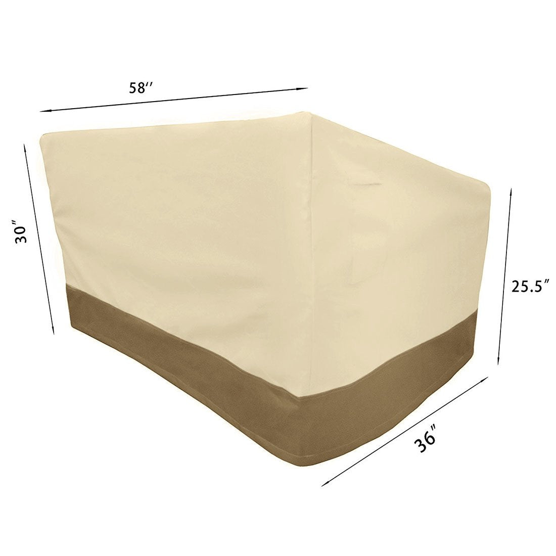 Rutile Heavy Duty Patio Sofa Cover, 100% Waterproof 2-Seater Outdoor Deep Lounge Sofa Cover, Lawn Patio Furniture Covers with Air Vent and Handle,58" Wx 36" Dx 30" H