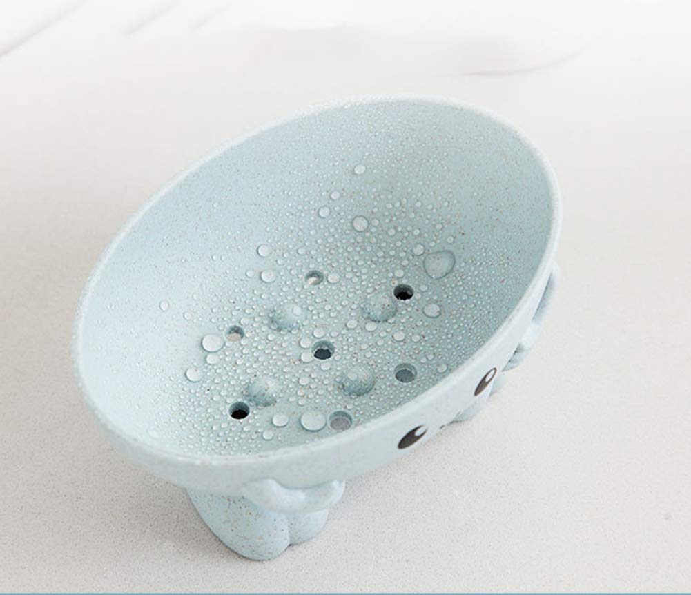 Soap Holder, Cartoon Lovely Soap Box for Bathroom and Kitchen Bathtub Sink Anti-Slip Design Soap Case Cute Soap Dish (Green)