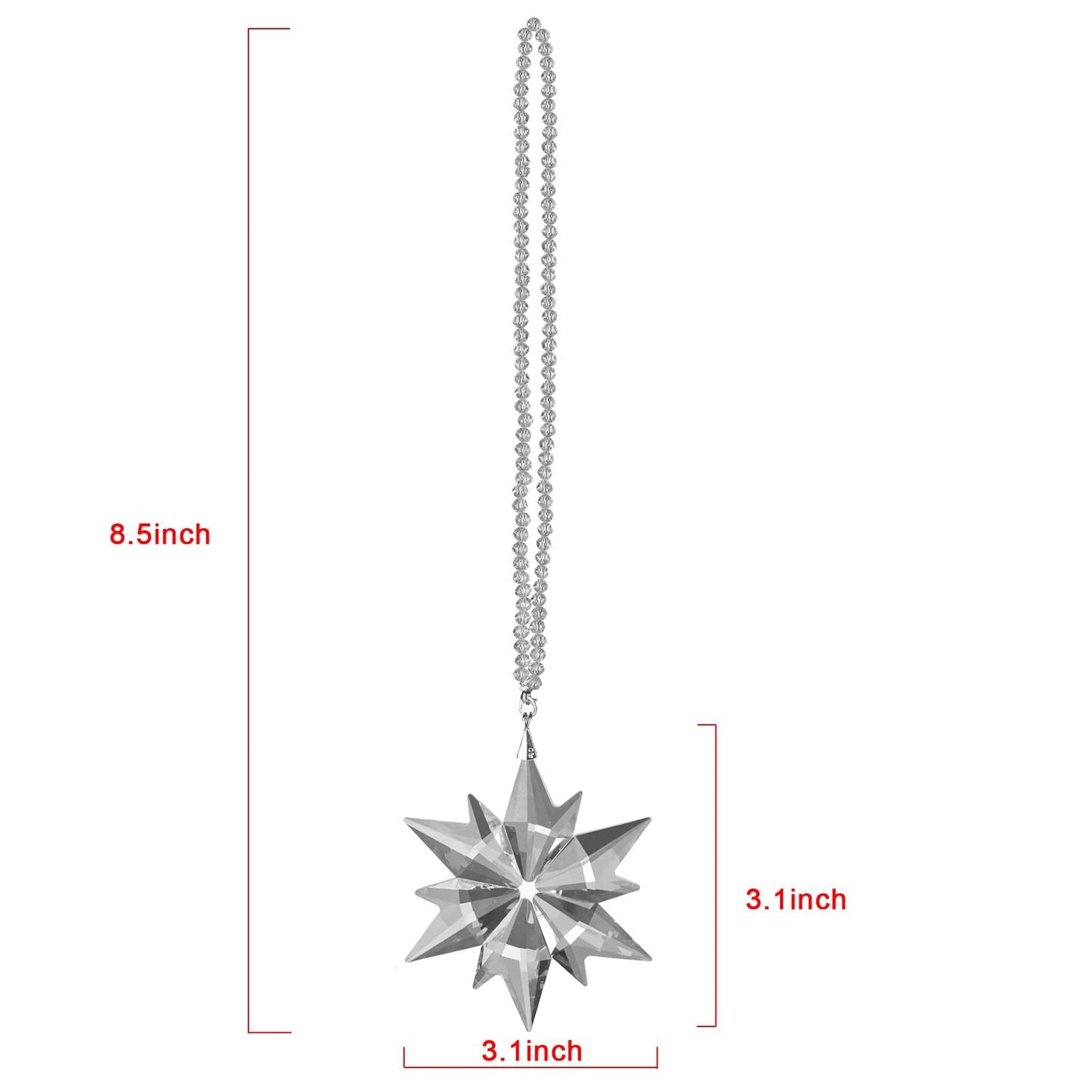 Christmas Ornaments Crystal Snowflake Suncatcher Indoor Window Hanging, Sparkly Crystal Ornaments for Christmas Tree, for Women Girls Home Garden Decor (Single-Layer Snowflake (Clear))