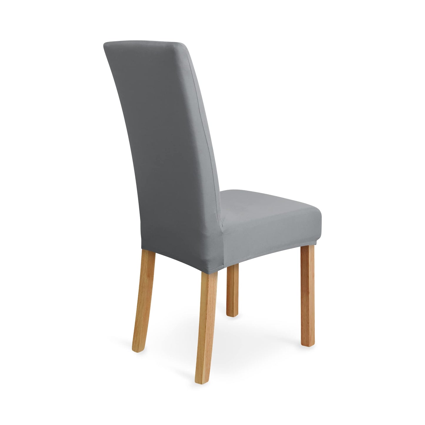 Amazon Basics Dining Chair Covers, Stretch Parson/Dining Chair Slipcover, Removable Washable Chair Protector for Home/Restaurant/Banquet, Light Grey Pack of 4