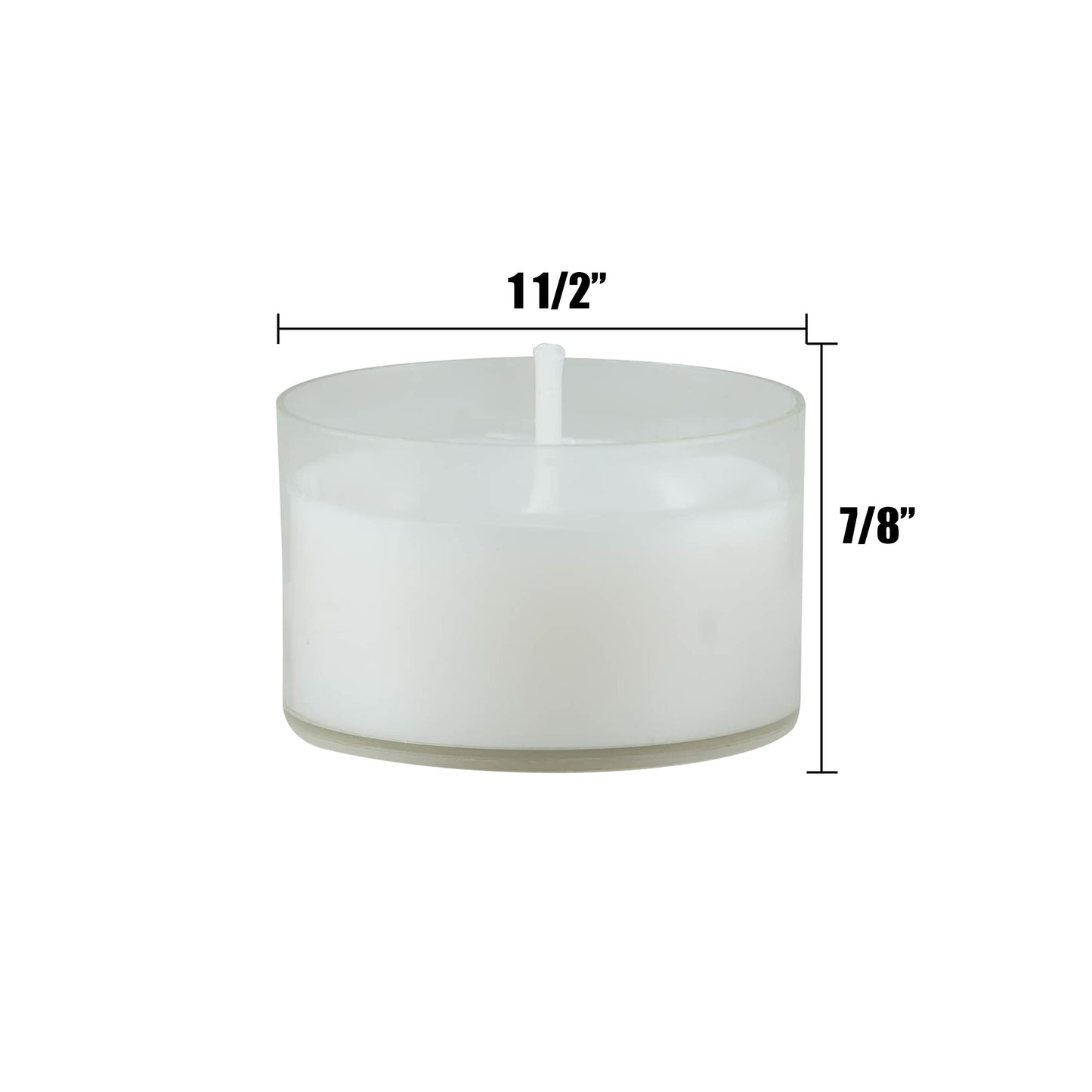 Stonebriar 48 Count White Unscented Smokeless Long Burning Clear Cup Tea Light Candles with 6 to 7 Hour Burn Time
