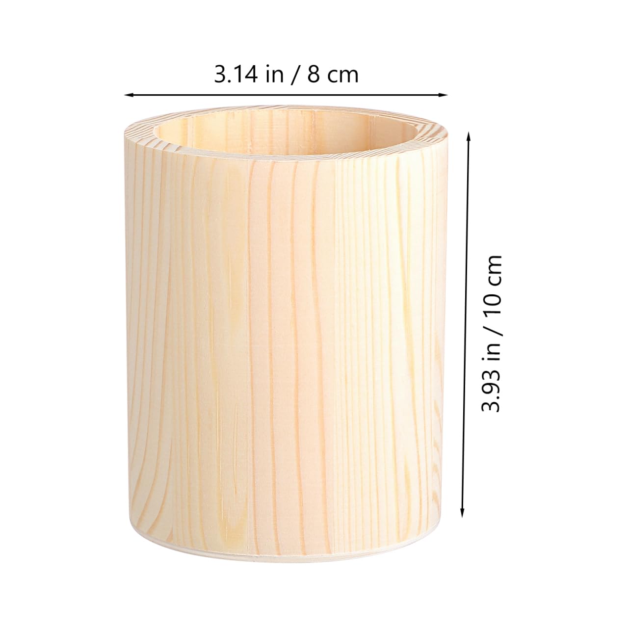 ARTIBETTER 2pcs Unfinished Wooden Pencil Holder Pine Pen Cup Wood Desk Pencil Holder Stand Rustic Makeup Brush Storage Kitchen Cookware Organizer for DIY Graffiti Round
