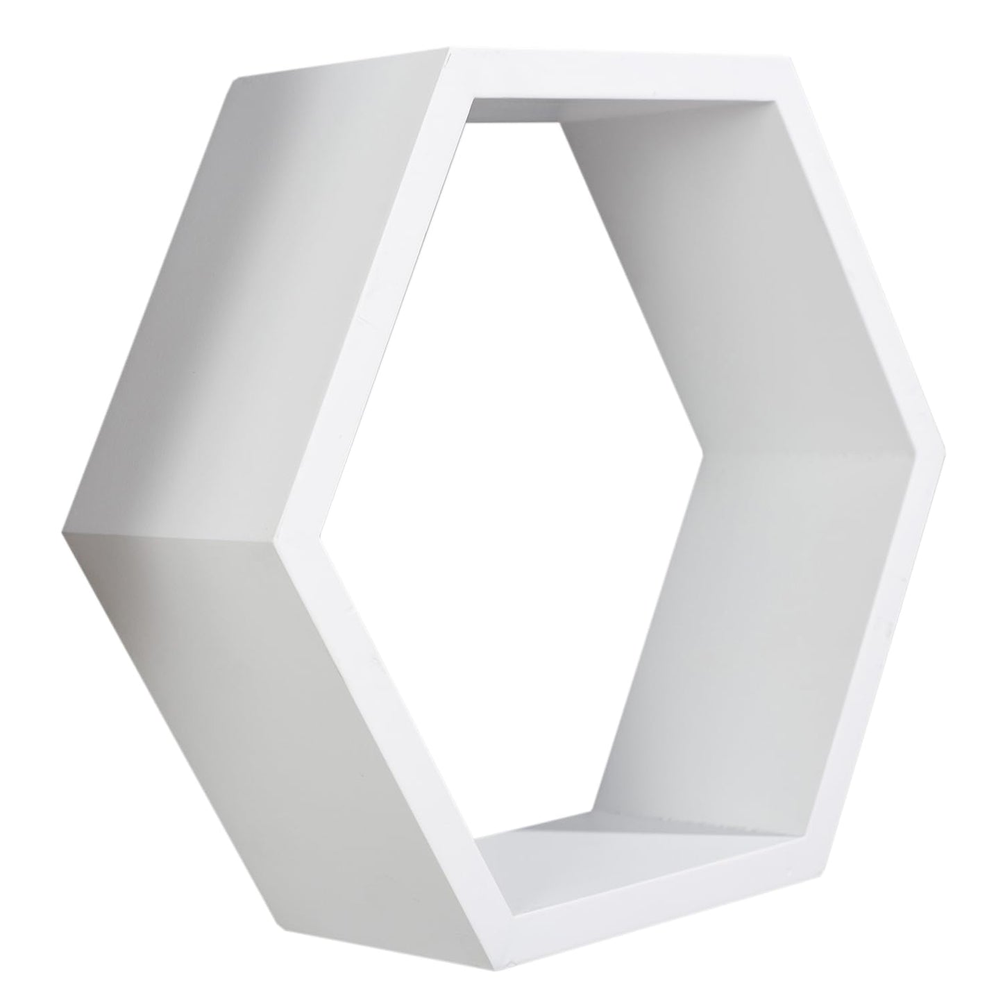 AHDECOR Hexagon Floating Shelves, Set of 3 White Hexagon Wall Shelves | Modern Honeycomb Floating Shelves for Living Room, Bedroom, Office | Hexagonal Wall Organizer Hanging Shelf