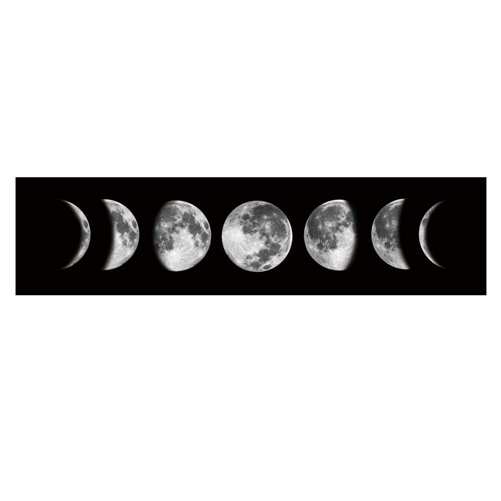 Ohhvvow Moon Phase Wall Art Painting, 47L x 11.8W Black and White Modern Abstract Canvas Wall Art Painting for Living Room Bedroom Decor, Contemporary Artwork for Home Office, Unframed