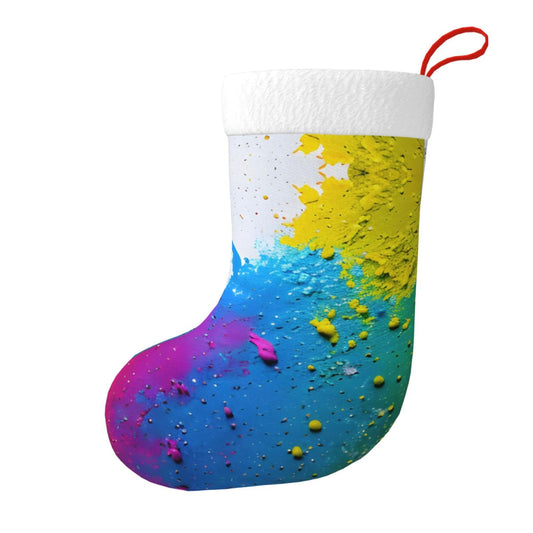 KOPUUYRD Paint Splatter Backdrop Print Luxurious Holiday Socks,Unique Christmas Socks for Joyful Season,Festive Ornament Classic