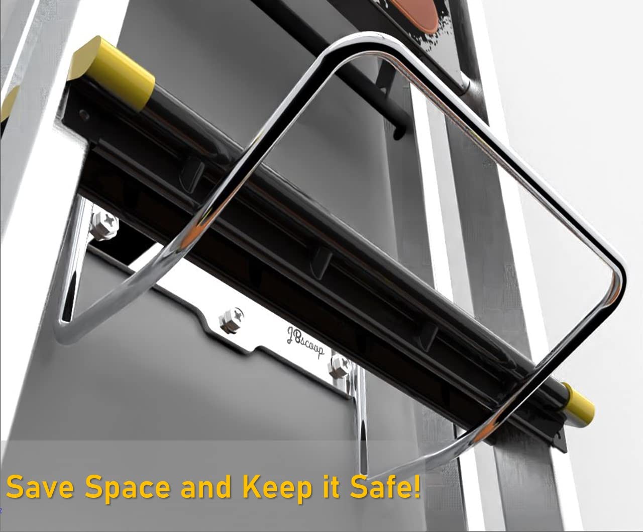 JBscoop Ladder Hanger for Garage Wall, Ladder Storage Strollers and Folding Chair, Heavy Duty Lader Holder Rust Proof SS304