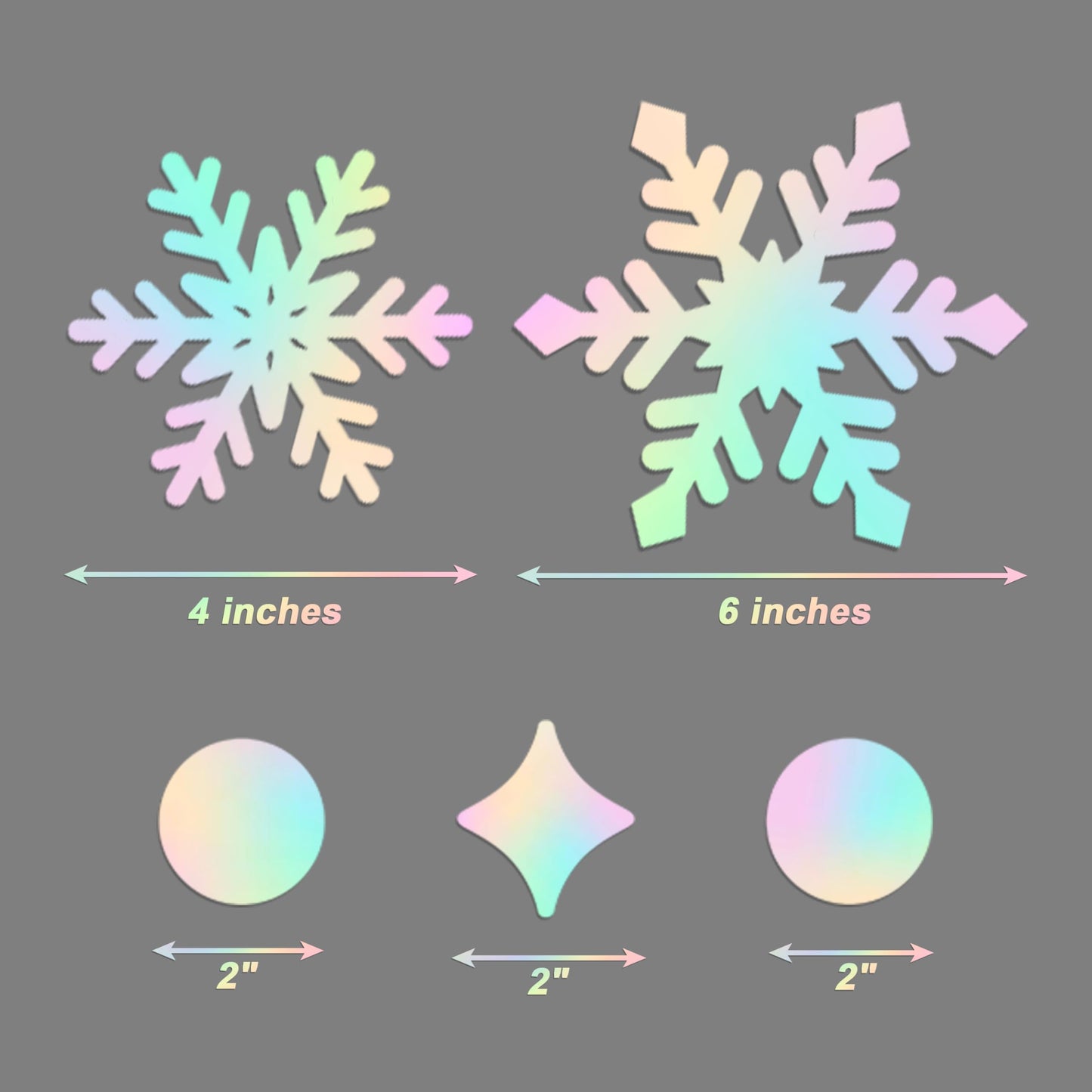 Holographic Winter Wonderland Banner, Iridescent Snowflake Garland Banner for Christmas Decoration