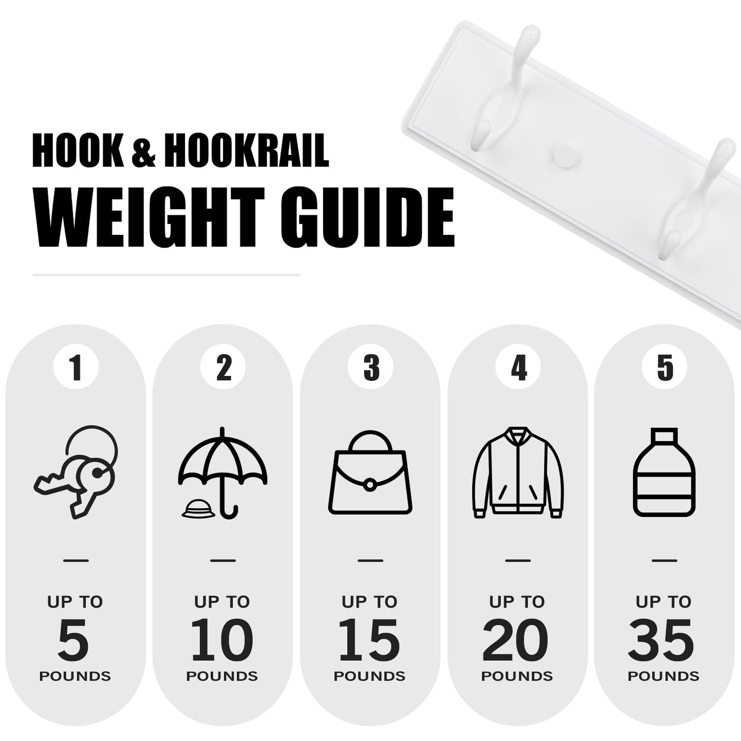 Badiano Wooden Coat Rack, Wall-Mounted Organizer for Closet, Entryway, Hallway, Foyer, Bedroom, Heavy Duty Double Hooks for Hanging Towels, Bags, Hats, Jackets, Key (White, 3 Hooks)