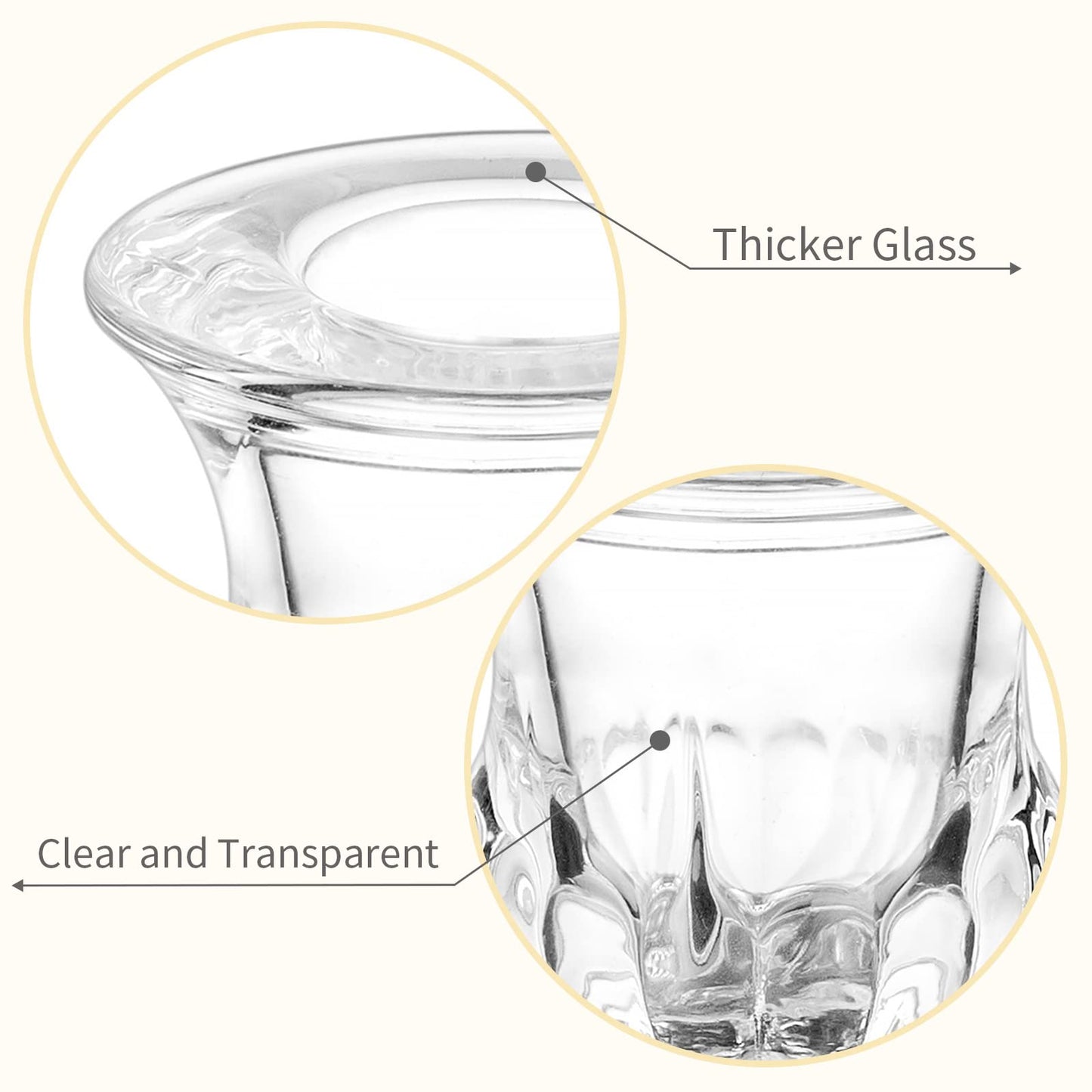 Romadedi Glass Taper Candle Holders - Clear Small Candlestick Holder Bulk, Thicker Glass Candle Sticks Set for Wedding Christmas Party Dining Table Table Centerpiece Decor, 2Pcs