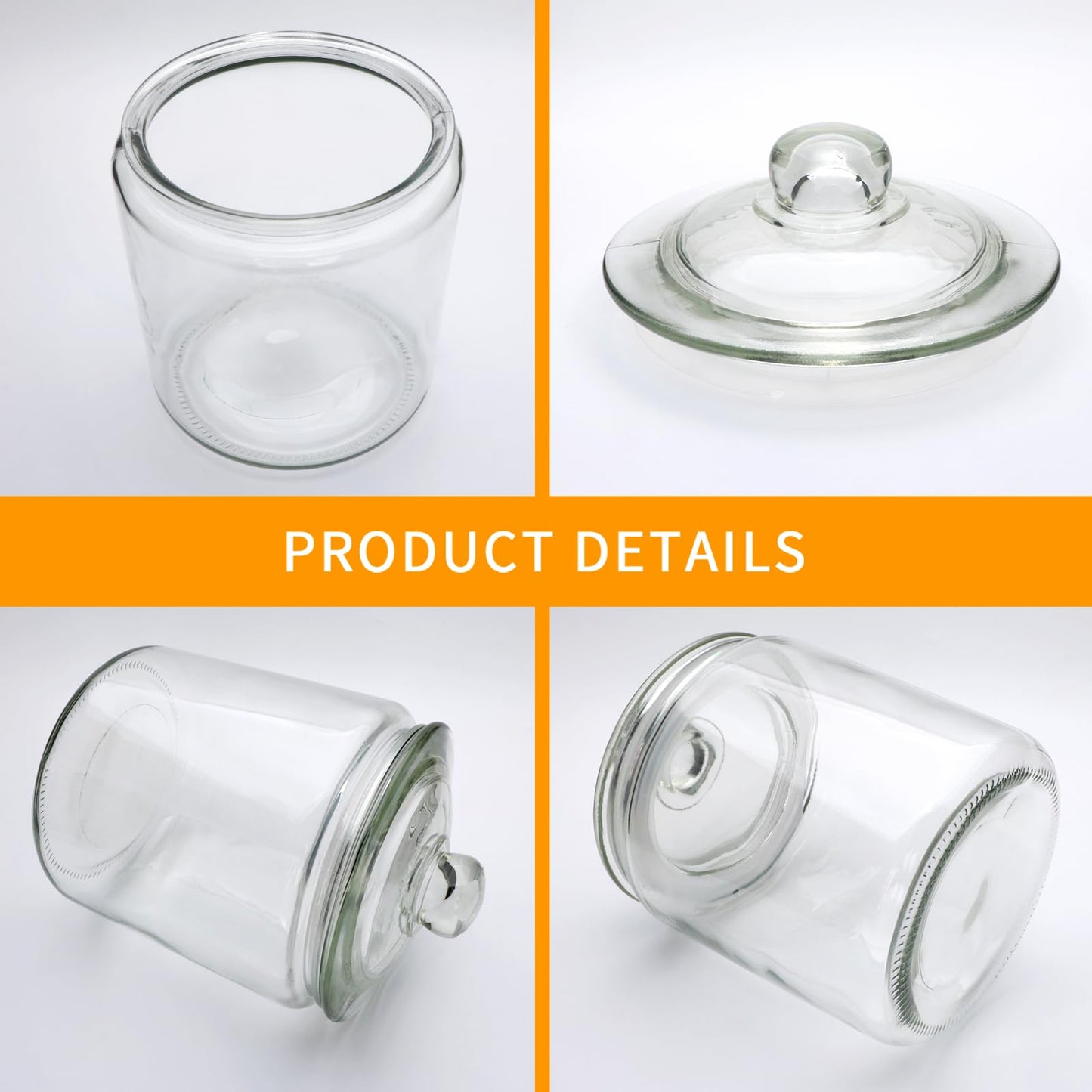Maredash 1 Gallon Glass Canister, Cookie Jar & Candy Jar with Airtight Lid, Large Food Storage Container for Buffet, Coffee & Flour, Laundry Room Storage & Pantry
