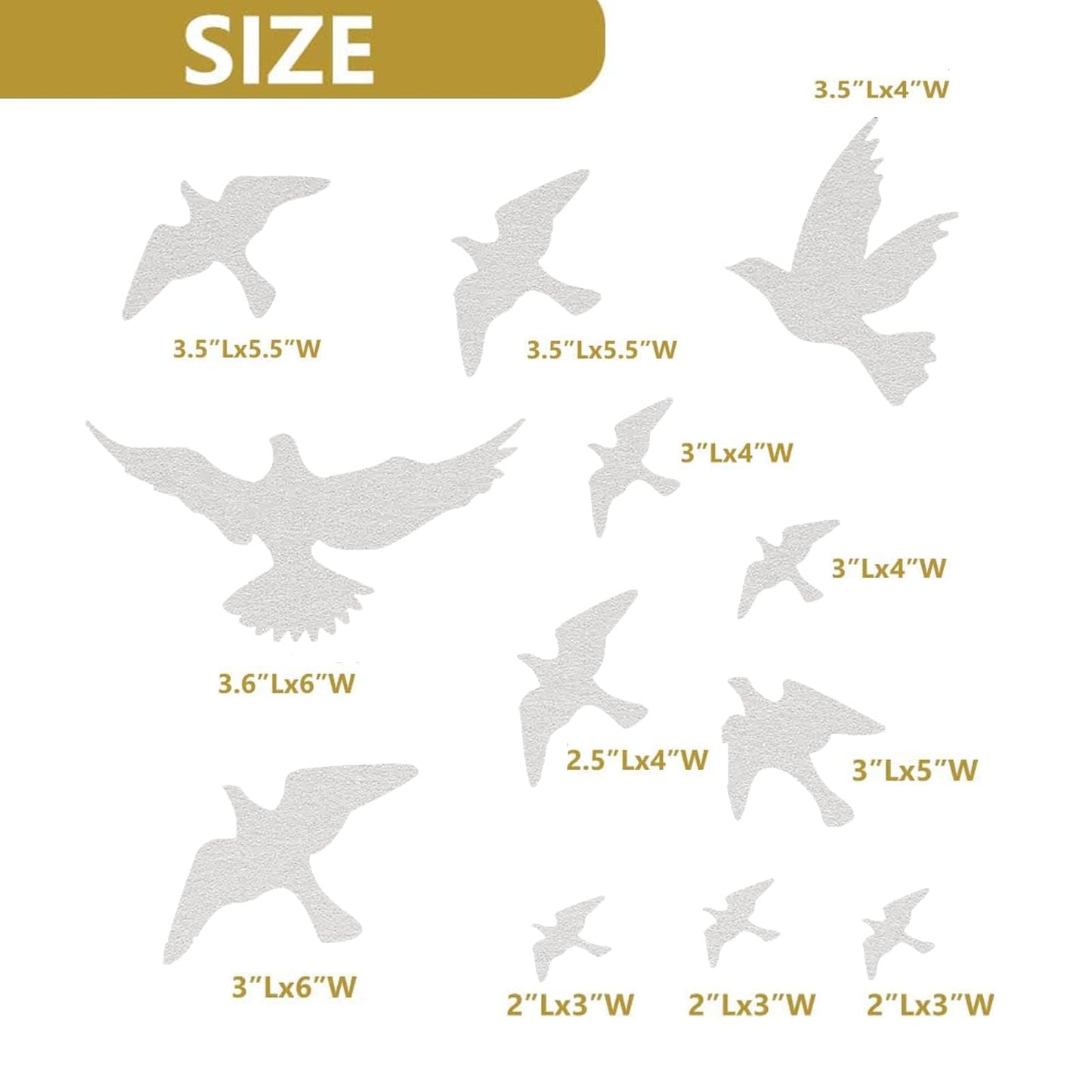 Anti-Collision Window Bird Stickers Decals Glass Door Protect and Save Bird Strikes (Clear)