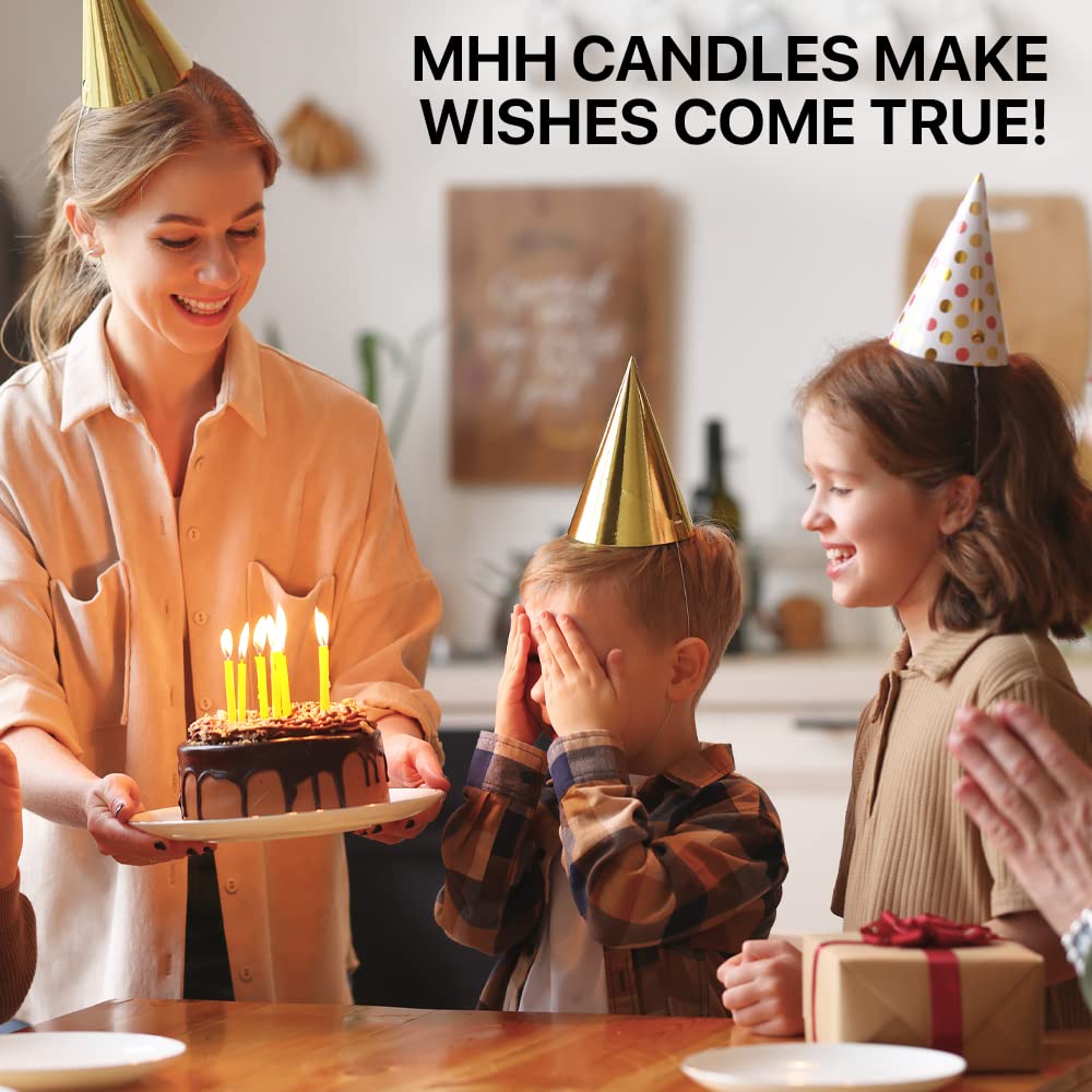 Natural Candles 7” 15 pcs Best Candle Pure Deep Yellow Bee Wax with Great Honey Scent and Cotton Wicks - Eco Friendly 100% Candles for Decoration Home Birthday Cake 110440