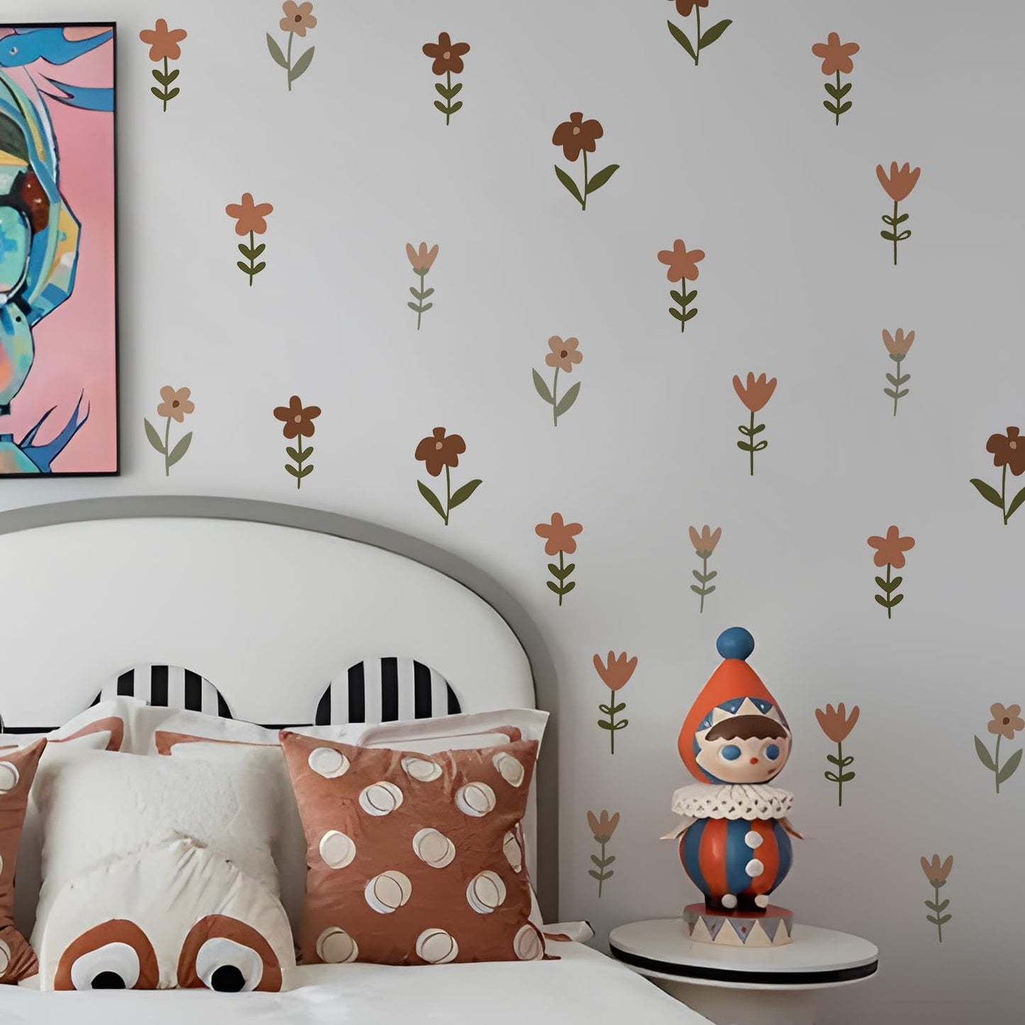 QUCHENG Boho Wall Stickers Girls Bedroom Removable Wall Decals Nursery Kids Room Decor Vinyl Murals DIY Cute Decorations 6 Sheets