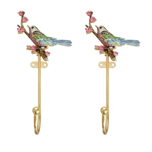 Pasiir 2 Pack Decorative Wall Hooks, Vintage Bird Shaped Metal Wall Hook for Hanging Coats Clothes Keys Hats Towels
