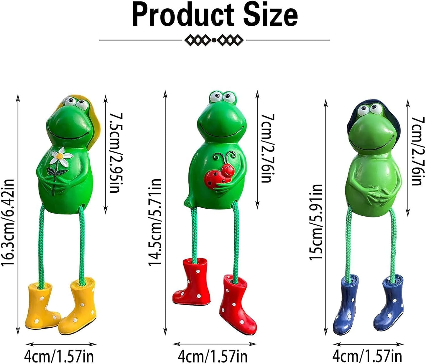 SFCOEABR Cute Frog Garden Decor for Outside, Funny Resin Garden Statues Yard Decoration Outdoor, Unique Frog/Rabbit/Monkeys Art Figurines for Patio Lawn House (Frogs a)