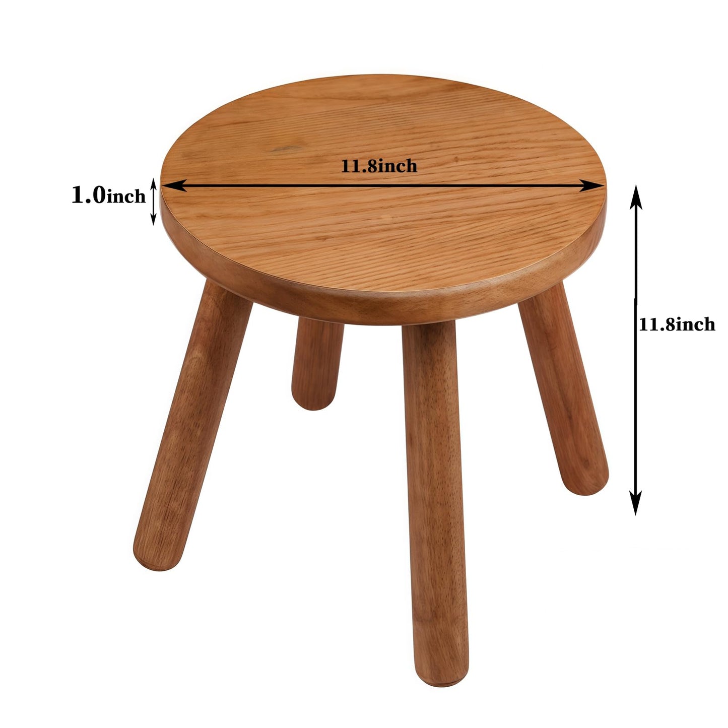 lhmooquan Round Solid Wooden Step Stool,Plant Stool Indoor,11.8” Height, Plant Stand for Kitchen, Bedroom, Bathroom, Livingroom (Walnut, 11.8inch)