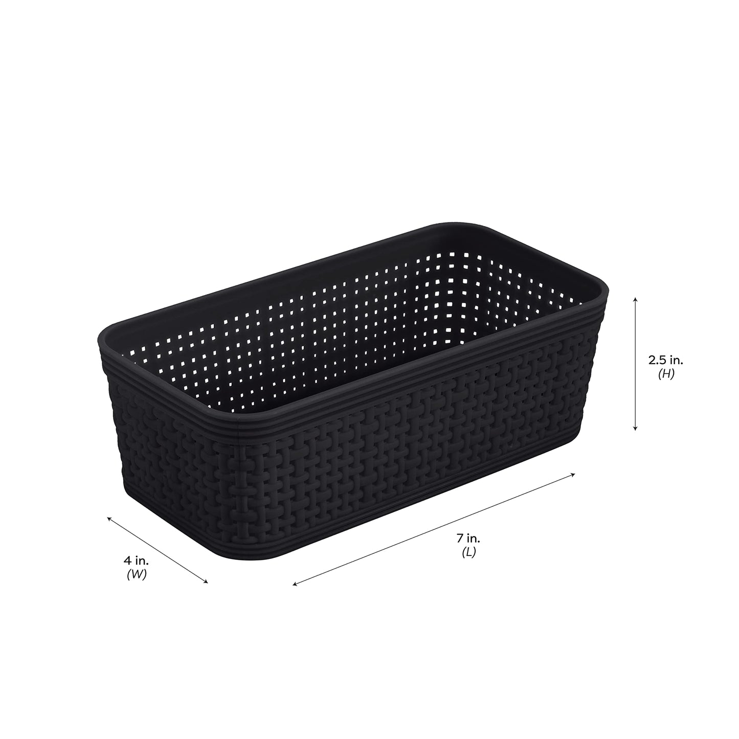 Simplify 10 Piece Organizing Set | Multiple Size Bins | Multipurpose | Office | Desk | Dorm | Bathroom | Storage Basket | Small Items | Accessories | Black
