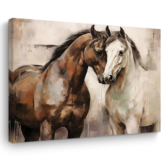 TBT Horse Pictures Wall Decor Horse Wall Art Retro Horses Gifts Canvas Artwork Vintage Country Framed Poster Prints for Home Farmhouse Bathroom Bedroom Living Room 15" x 11.4"