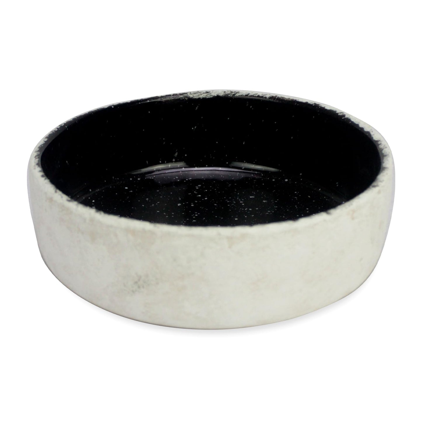 roro 8 Inch Handmade Ceramic Bowl, Rustic White & Starry Black Speckled Pasta Bowl, Dishwasher & Microwave Safe Stoneware, Fruit, Salad, Soup
