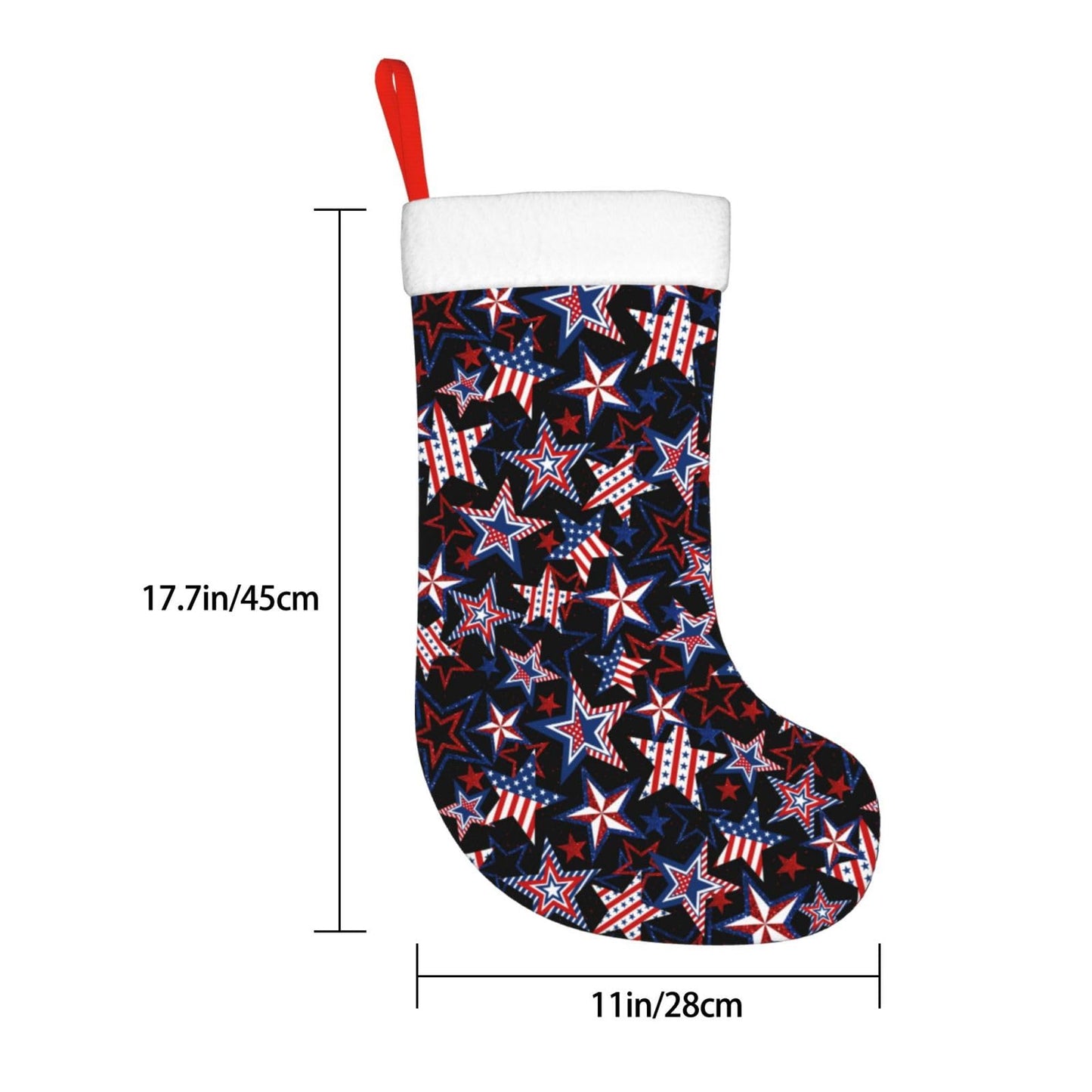 Odfovowo American Patriotics Christmas Stockings, 17.7 Inches Xmas Stockings Fireplace Hanging Socks Ornaments for Family Holiday Party Decorations Gifts