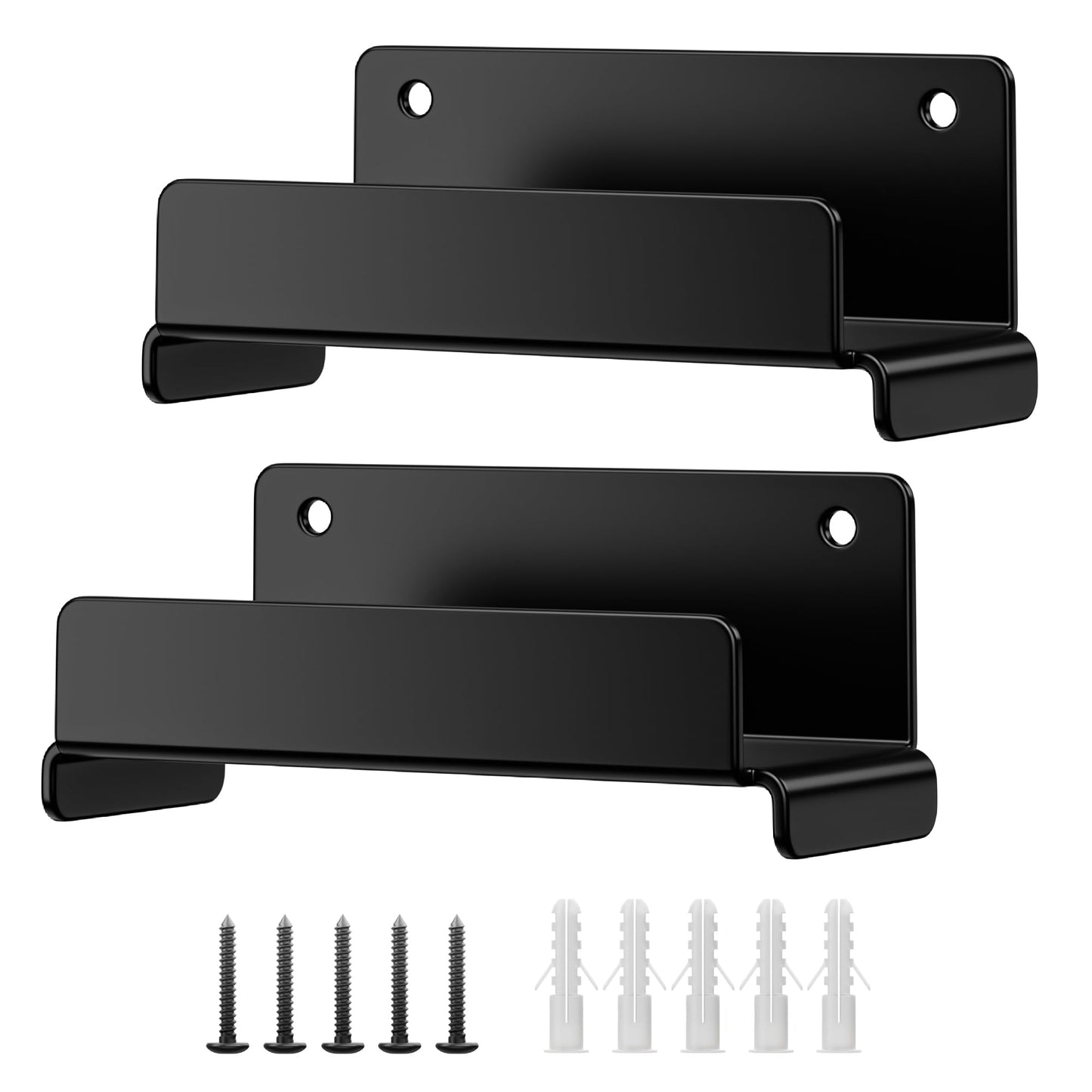 niffgaff Ladder Hooks for Garage Wall, 2 Pack Heavy Duty Wall Mount Storage Hanger for Ladders, Chairs & Patio Furniture, Fits Step & Extension Ladders, Garage Organization