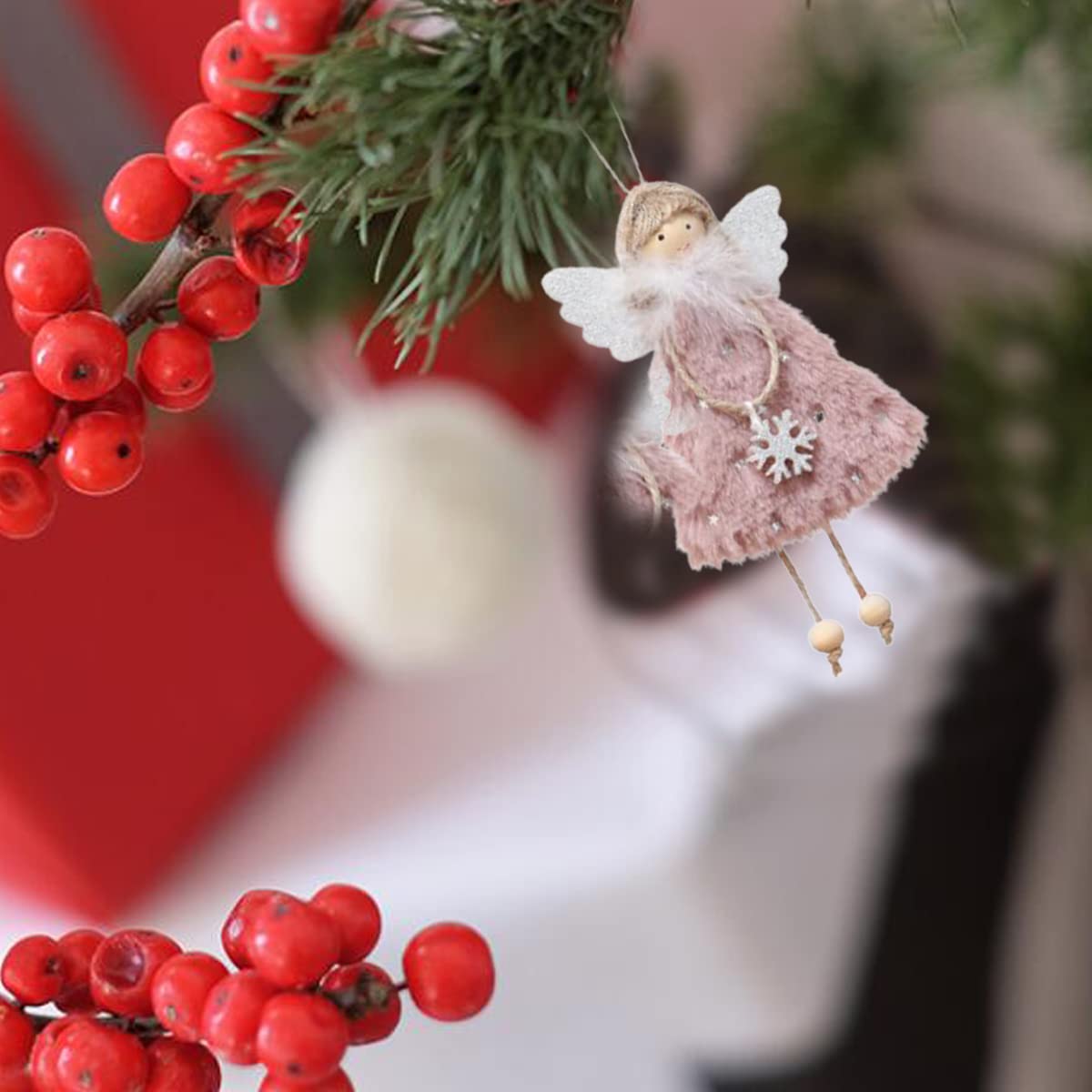 FZBNSRKO 3 Pcs Angel Doll Pendants,Christmas Plush Ornaments Plush Angel Ornaments for Christmas Party New Year,Birthday,Wedding,Valentine's Day Decoration