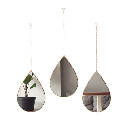 DECANIT Decorative Wall Mirrors Set of 3,Gold Accent Hanging Mirrors for Living Room, Bedroom & Entryway – Modern Farmhouse & Boho Home Decor