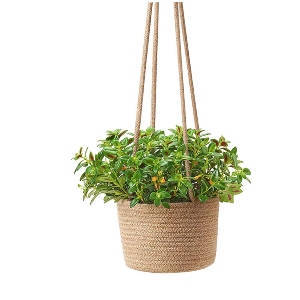 Cabilock 1pc Woven Hanging Basket Pot Macrame Decor Hanging Baskets for Plants Hand Decor Hanging Wall Planter Macrame Hanging Planter Basket Tabletop Planter Woven Basket
