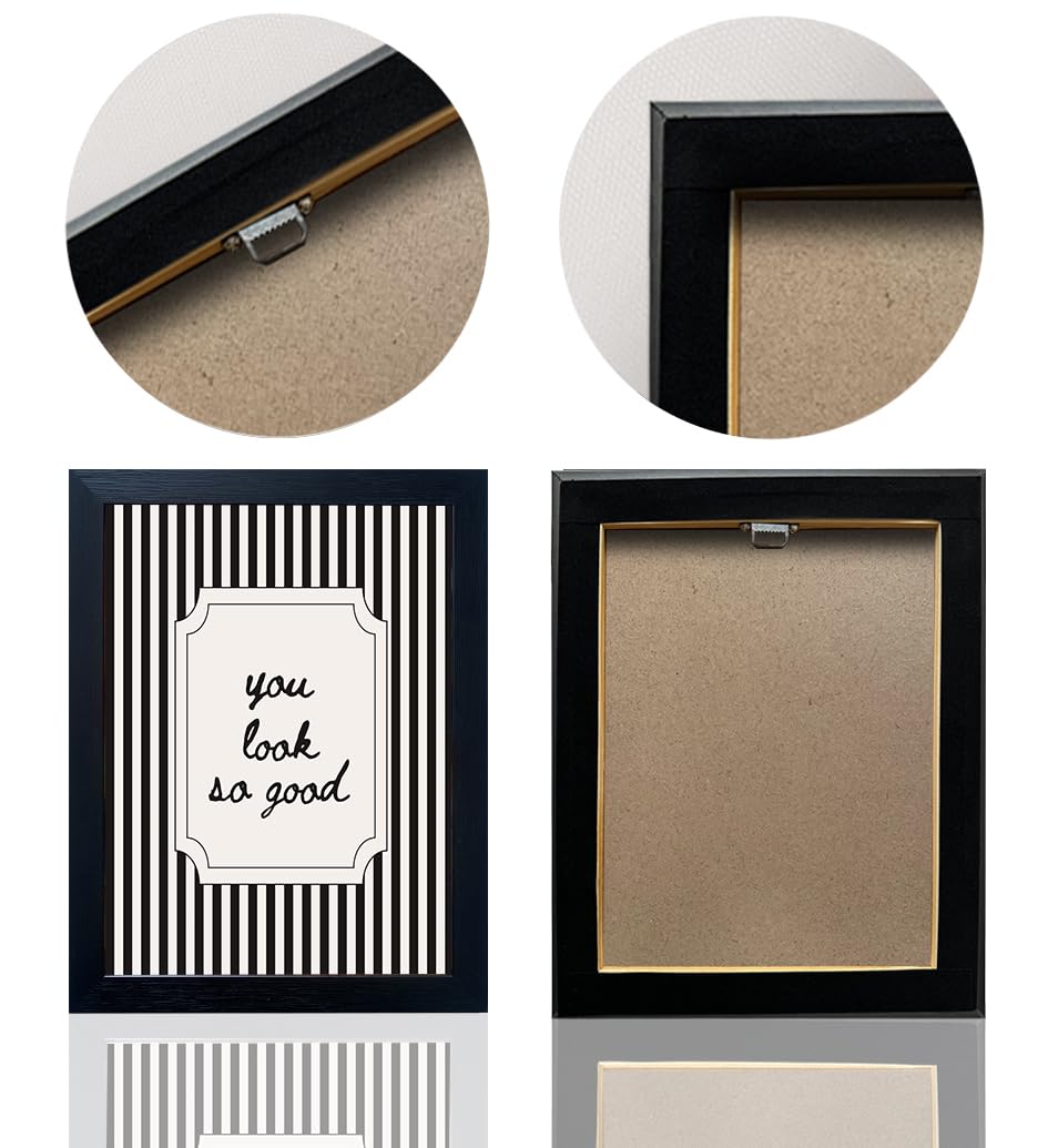 Black and White Bathroom Wall Art You Look So Good Framed Black Striped Bathroom Decor Modern Minimalist Canvas Print Painting Artworks for Wall