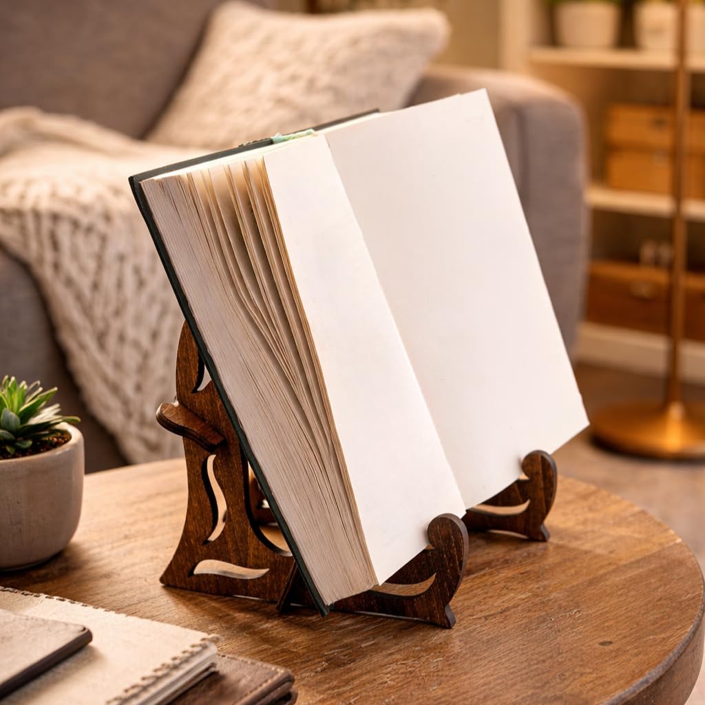 STARINKZ Wooden Display Stand – Handcrafted Multifunctional Wooden Holder for Cookbooks, Tablets, iPad, Books, Decorative Plates, Art Displays & Home Décor – Desktop & Countertop Stand (1)