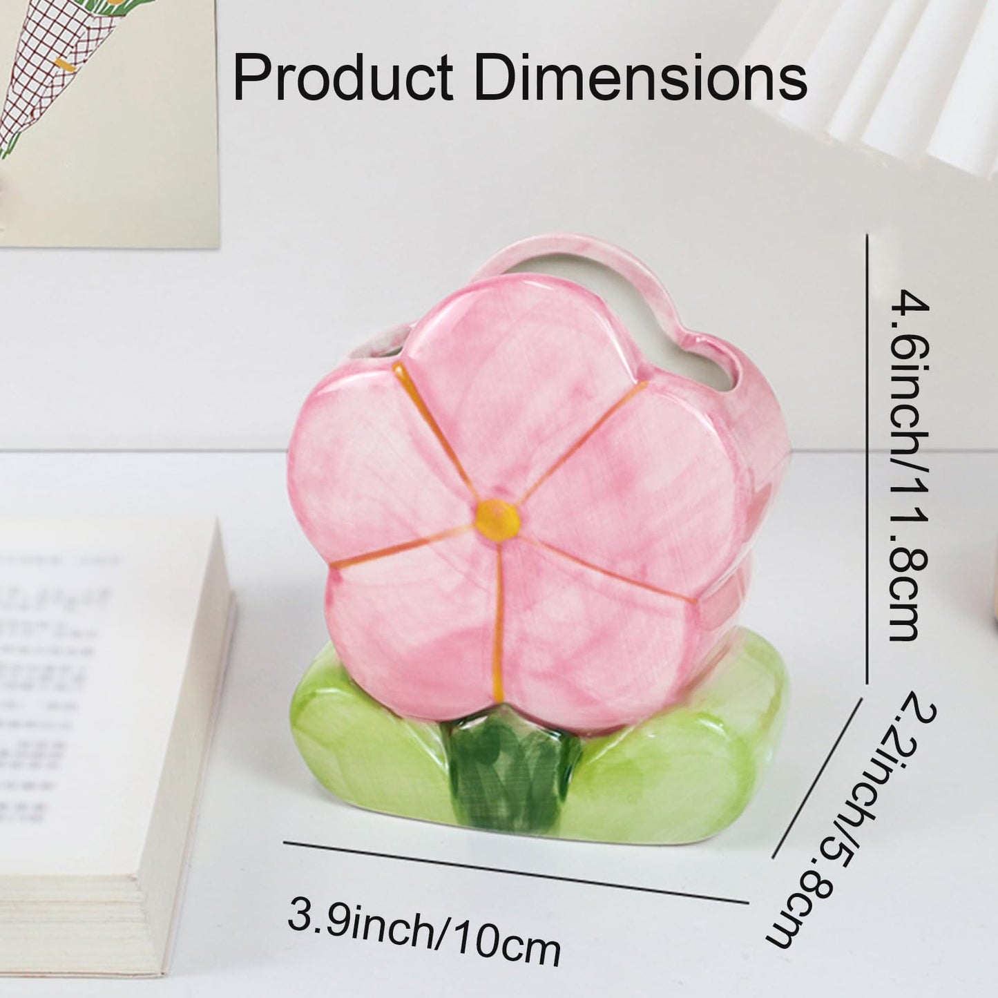 Busnos Pink Makeup Brush Holder Pen Holder for Office Desk Accessories Aesthetic Pencil Holder Cute Flower Home Decor Birthday Gifts for Women Vanity Toothbrush Holder Kawaii Kitchen Utensil Holder