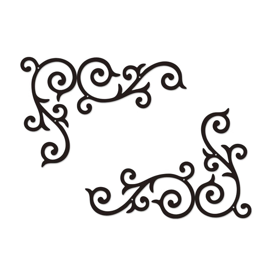 Metal Scroll Wall Decor Set of 4 – Antique Wrought Iron Wall Medallion, Traditional Scroll Art Accent for Above Door, Front Porch, Hallway, Living Room – Rustic Horizontal Metal Wall Art, Indoor/Outdoor & Gift-Ready