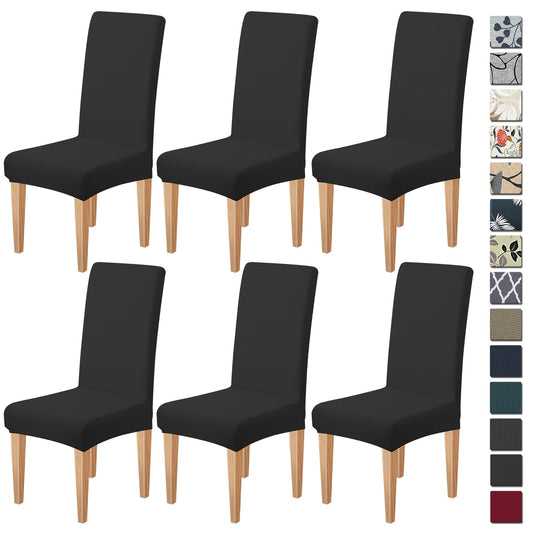 Dioxide High Stretch Chair Covers for Dining Chairs, Washable Dining Chair Covers Set of 6, Soft Dining Chairs Seat Covers, Parsons Chair Slipcover Protectors for Home Hotel Restaurant Banquet