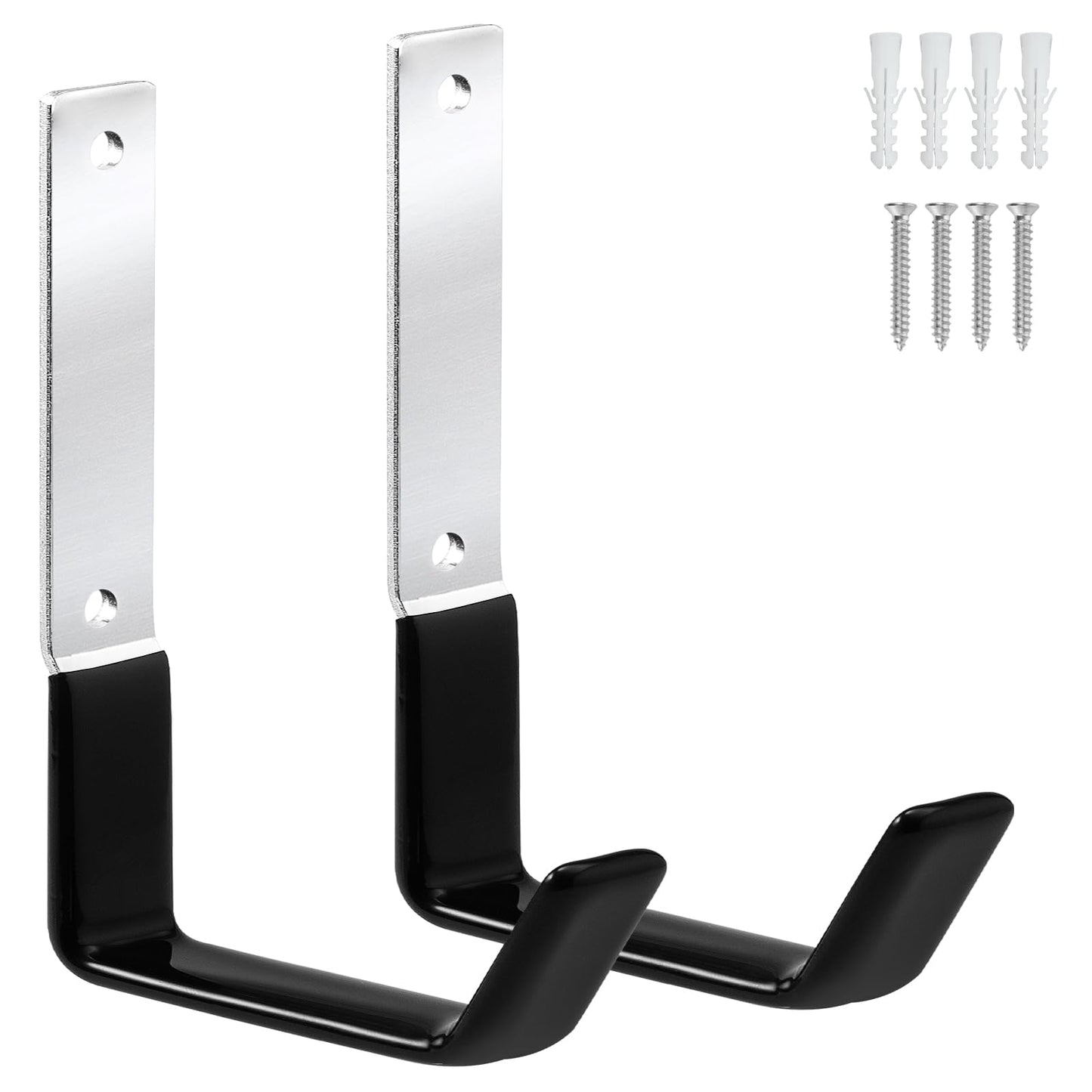 GeeWatom Heavy Duty Steel Hooks,Garage Storage Utility Hooks,Heavy Duty Tool Organizer,Steel Wall Mount Hook, Hose Hanger, Garage Garden Hooks (2)