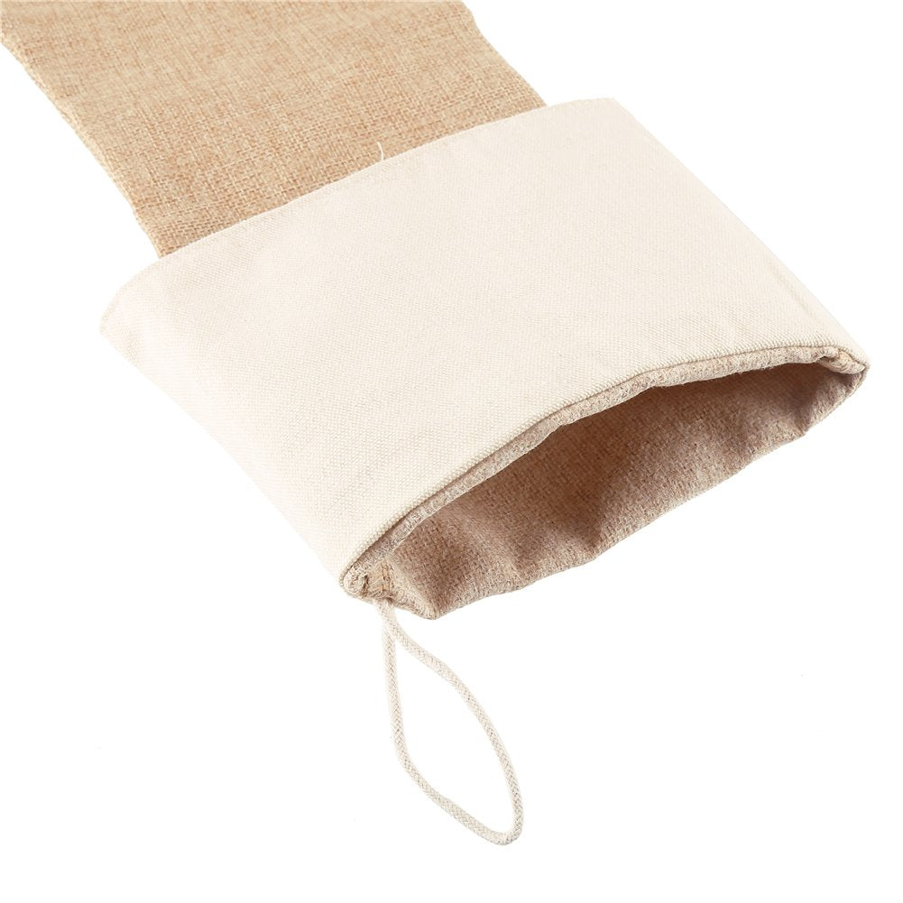 DECORA Natural Jute Burlap Christmas Stocking Fireplace Hanging for Gifts Goodies Handmade Projects Set of 6