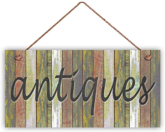 Antiques Wood Sign Distressed Wood Style Multi Color Old Wood Style Workshop Sign Junk Room Art 12x6inches(1060qq)