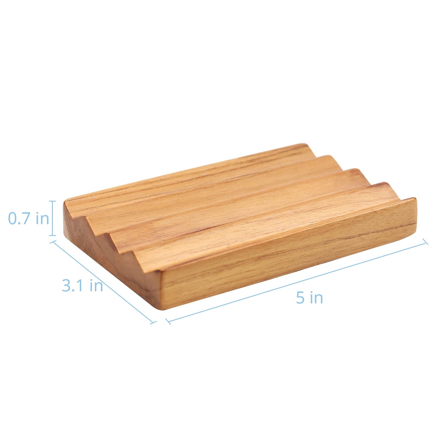 Teak Soap Dish for Shower by HTB, Wood Decorative Bath Soap Holder Heightened Base Design to Keep Soap Dry in Kitchen, Bathroom, Sink, Bathtub, Cute Wooden soap Saver for Hand Face Shampoo Bar (1pcs)