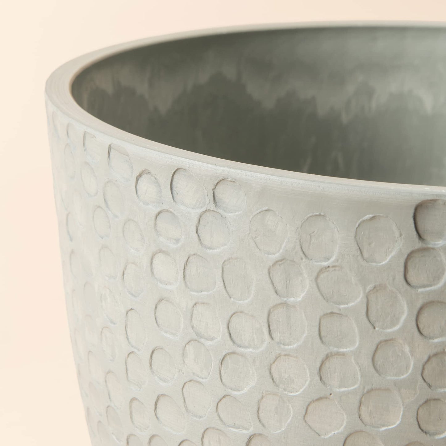 LA Jolie Muse 9.4 inch Planter Pot for Indoor and Outdoor Plants, Modern Chic Planter,Honeycomb Pattern,Storm Gray