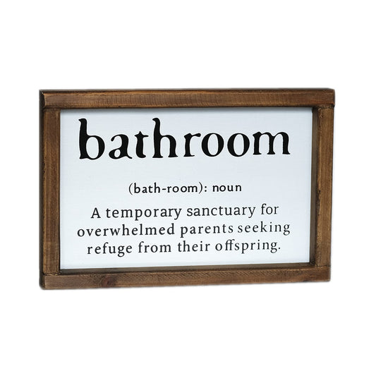 Lavender Inspired Farmhouse Funny Bathroom Signs Wall Decor with Humor Quote-Half Bath Signs-Rustic Bathroom Wall Hanging Decor-Guests Bath-Shelf Sitter-Powder Room Sign