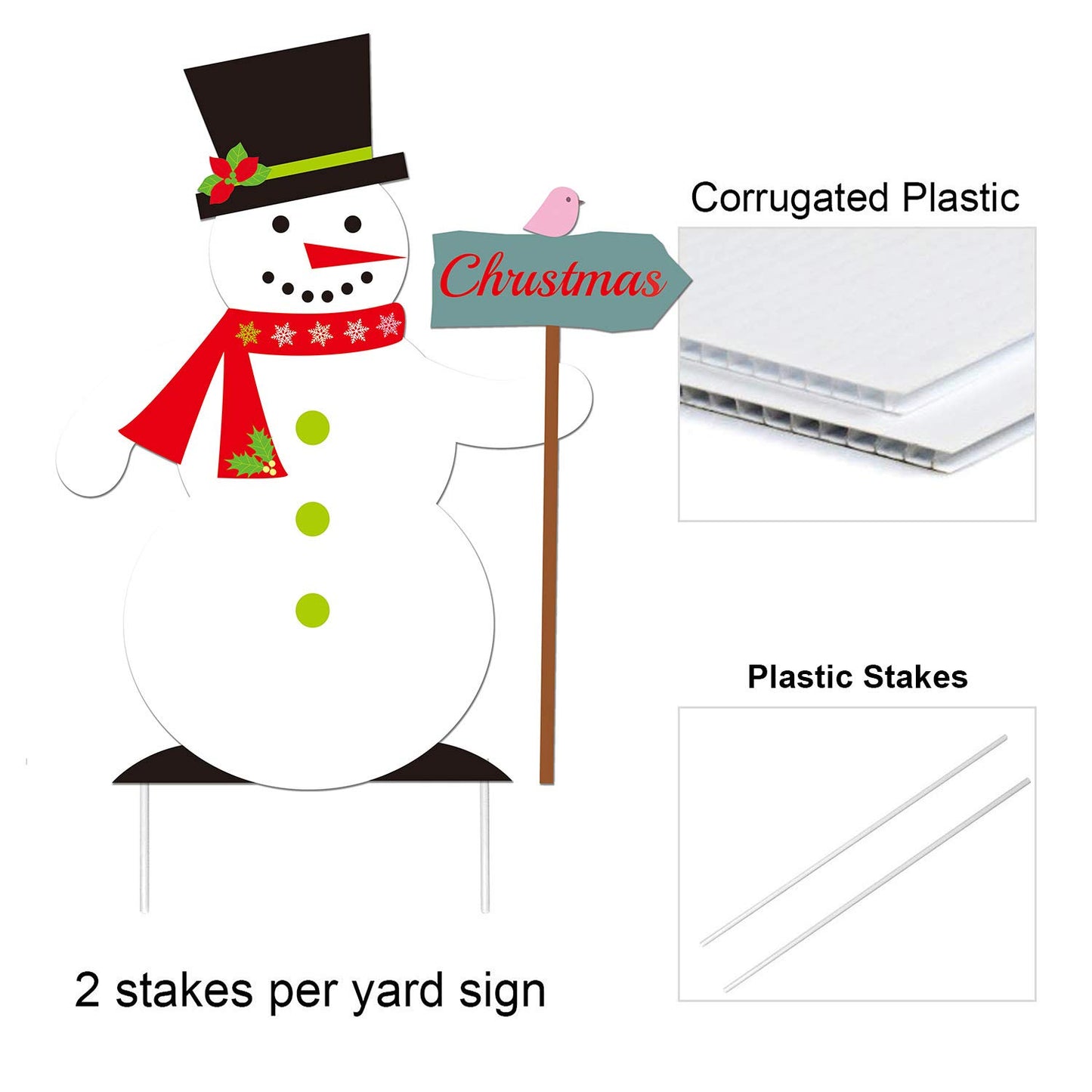 Christmas Outdoor Indoor Yard Signs Decorations -Xmas Holiday Winter Wonderland Yard Sign Outdoor Lawn Yard Decorations (Large 8 PCS)