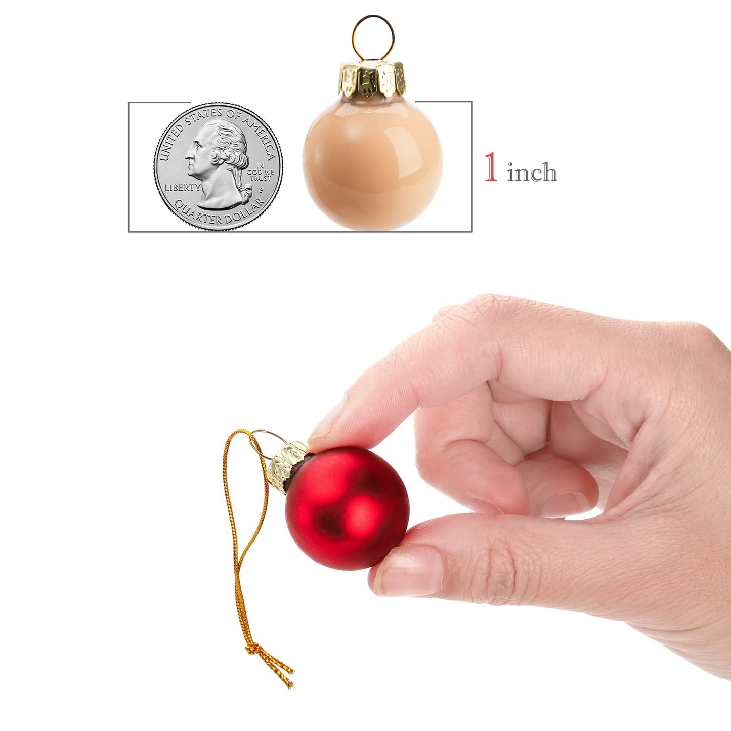 Kingrol 50 Pack 1 Inch Glass Ball Ornaments, Mini Christmas Tree Decorative Balls, Decora Baubles Pendant for Xmas, Wedding, Party, Home Decor
