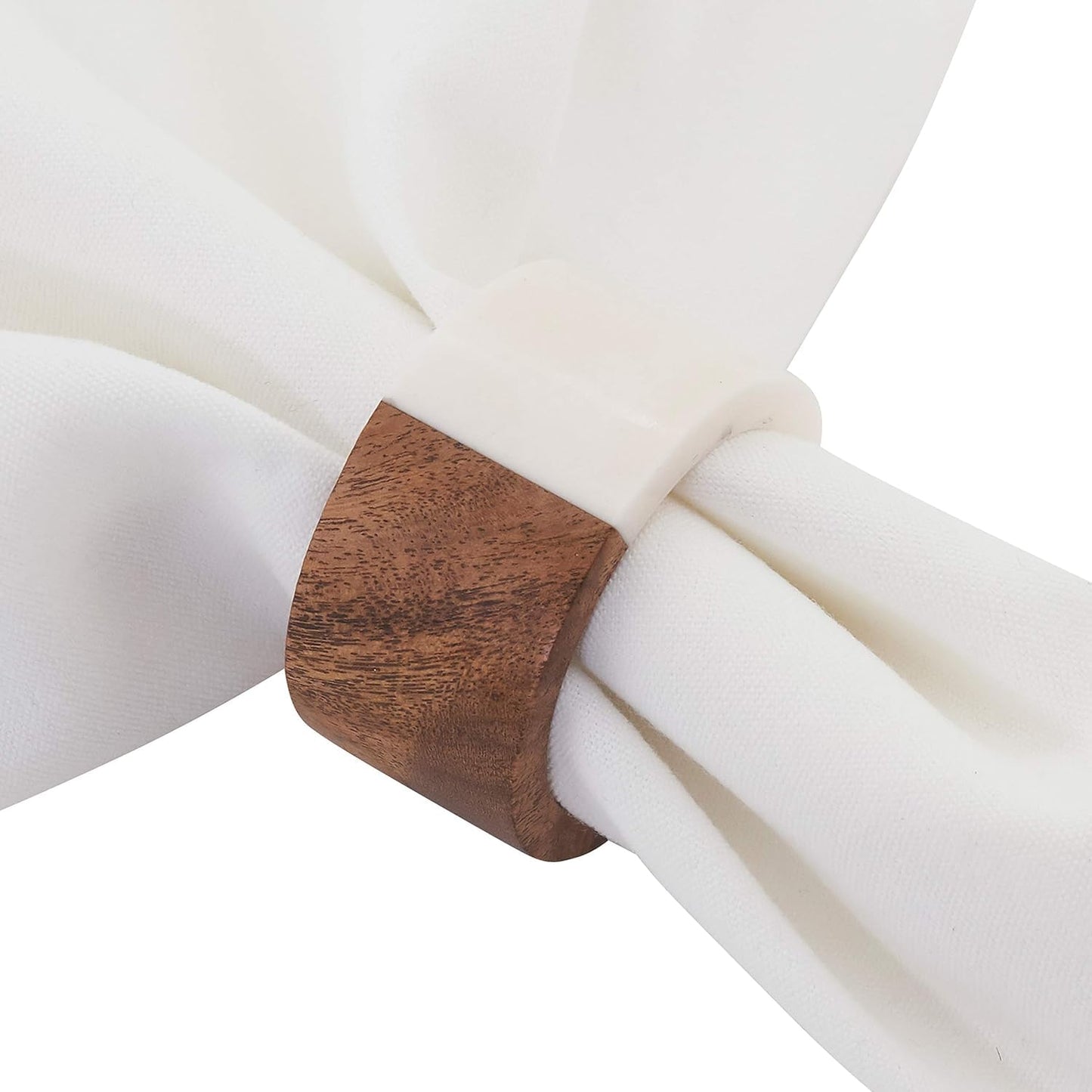 SHAFA IMPEX Classic Handmade Resin Napkin Rings Set, Dining Table Holders for Everyday, Holiday, Christmas, Thanksgiving, Farmhouse Decor (Wooden Resin, Set of 12)