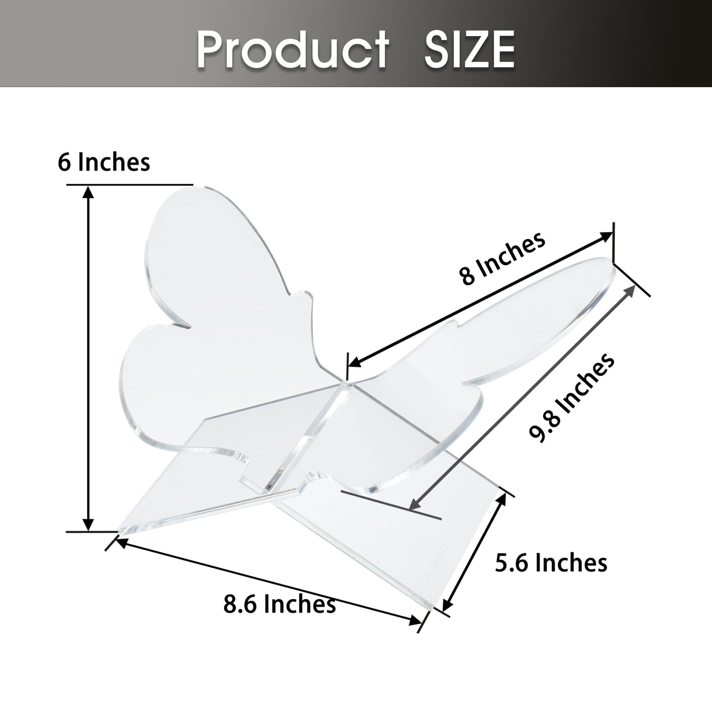 Large Butterfly Clear Acrylic Book Stand - Perfect for Displaying Open Book on Your Coffee Table - Ideal for Bibles, Cook Books, Guest Books, Magazines, Each with a Lucite Paperweight