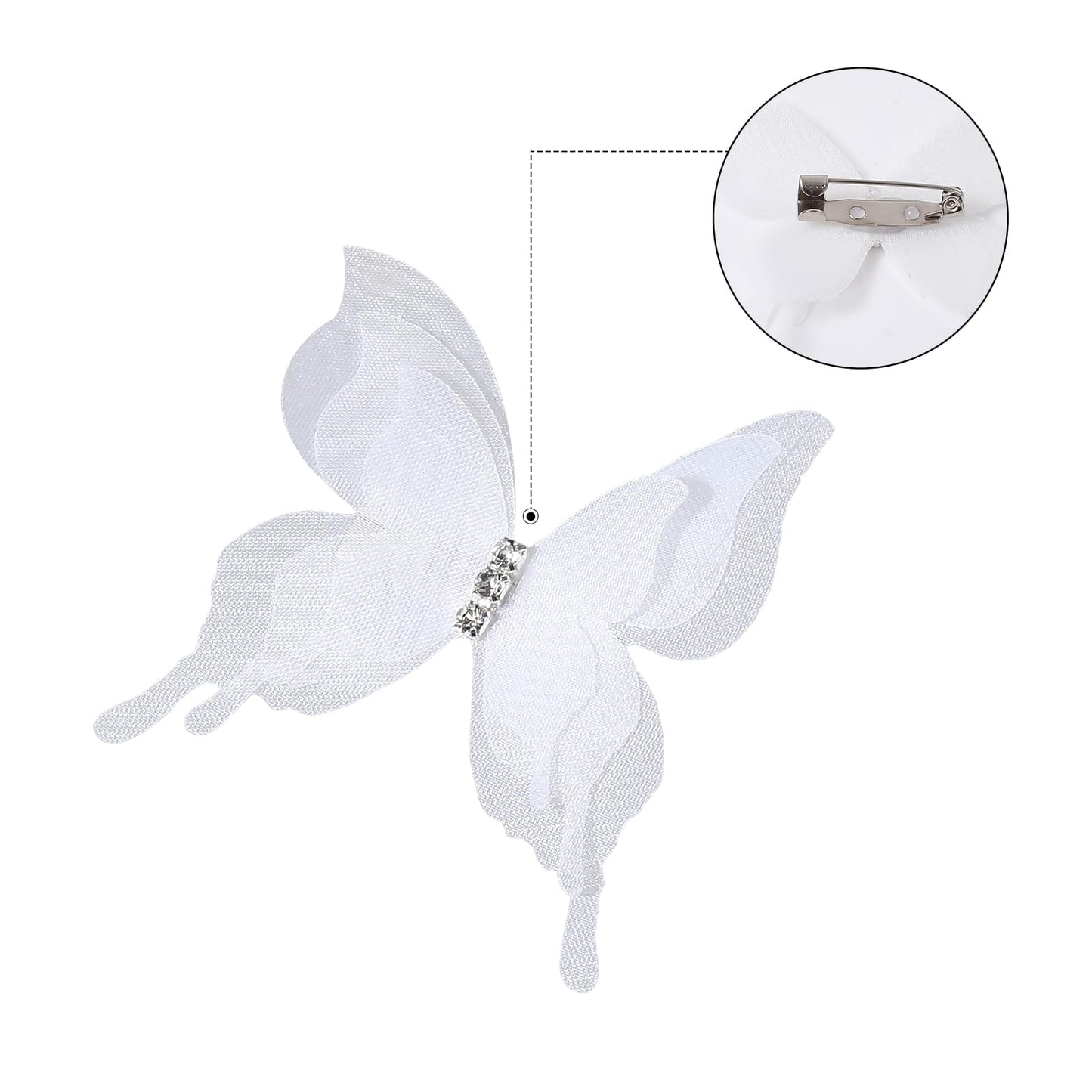 SUQ I OME 12pcs of White Butterfly Decorations for Curtains draperys,Bedroom Living Room Girl's Rooms