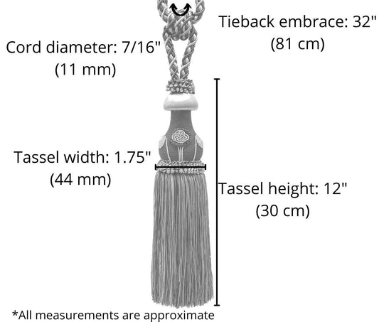 Exquisite Hand Crafted Curtain & Drapery Tassel Tieback, Tassel Length 12" (30.5cm), 32" Spread (81cm) (Style# TBBL1) #8633 (Beige Gold, Dark Gold, Tan Beige) Individually Sold